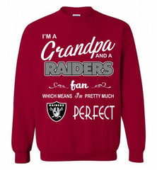 I'M A Grandpa And A Oakland Raiders Pretty Much Perfect Crewneck Sweatshirt - zezetee I'M A Grandpa And A Oakland Raiders Pretty Much Perfect Crewneck Sweatshirt - zezetee