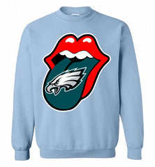 Philadelphia Eagles  x The Rolling Stones Logo Crewneck Sweatshirt - zezetee Philadelphia Eagles  x The Rolling Stones Logo Crewneck Sweatshirt - zezetee