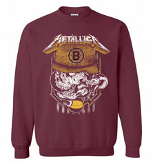 Metallica Skull Snake Boston Bruins Crewneck Sweatshirt - zezetee Metallica Skull Snake Boston Bruins Crewneck Sweatshirt - zezetee