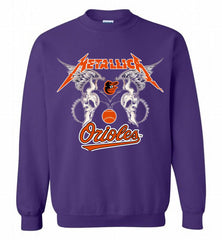 Metallica Baltimore Orioles Logo Crewneck Sweatshirt - zezetee Metallica Baltimore Orioles Logo Crewneck Sweatshirt - zezetee