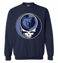 Memphis Grizzlies Grateful Dead Logo Band Crewneck Sweatshirt - zezetee Memphis Grizzlies Grateful Dead Logo Band Crewneck Sweatshirt - zezetee