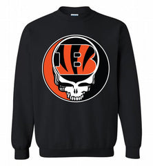 Cincinnati Bengals Grateful Dead Logo Band Crewneck Sweatshirt - zezetee Cincinnati Bengals Grateful Dead Logo Band Crewneck Sweatshirt - zezetee