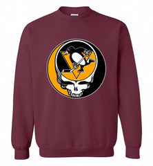 NHL TEAM PITTSBURGH PENGUINS X GRATEFUL DEAD LOGO BAND Crewneck Sweatshirt - zezetee NHL TEAM PITTSBURGH PENGUINS X GRATEFUL DEAD LOGO BAND Crewneck Sweatshirt - zezetee