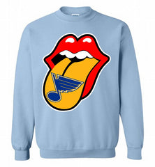 St Louis Blues  x The Rolling Stones Logo Crewneck Sweatshirt - zezetee St Louis Blues  x The Rolling Stones Logo Crewneck Sweatshirt - zezetee
