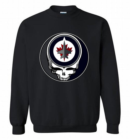 NHL TEAM WINNIPEG JETS X GRATEFUL DEAD LOGO BAND Crewneck Sweatshirt - zezetee NHL TEAM WINNIPEG JETS X GRATEFUL DEAD LOGO BAND Crewneck Sweatshirt - zezetee