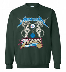 Metallica Philadelphia 76ers Logo Crewneck Sweatshirt - zezetee Metallica Philadelphia 76ers Logo Crewneck Sweatshirt - zezetee