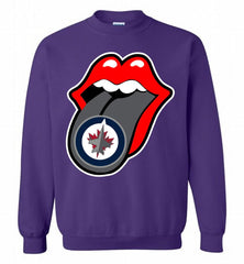 Winnipeg Jets  x The Rolling Stones Logo Crewneck Sweatshirt - zezetee Winnipeg Jets  x The Rolling Stones Logo Crewneck Sweatshirt - zezetee