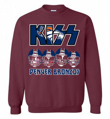 Kiss Denver Broncos Logo Crewneck Sweatshirt - zezetee Kiss Denver Broncos Logo Crewneck Sweatshirt - zezetee