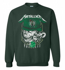 Metallica Skull Snake Boston Celtics Crewneck Sweatshirt - zezetee Metallica Skull Snake Boston Celtics Crewneck Sweatshirt - zezetee