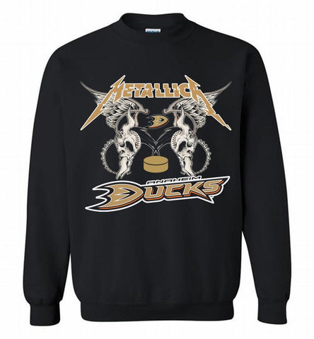 Metallica Anaheim Ducks Logo Crewneck Sweatshirt - zezetee Metallica Anaheim Ducks Logo Crewneck Sweatshirt - zezetee