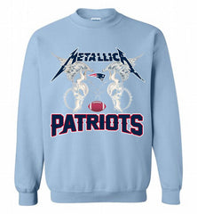 Metallica New England Patriots Logo Crewneck Sweatshirt - zezetee Metallica New England Patriots Logo Crewneck Sweatshirt - zezetee