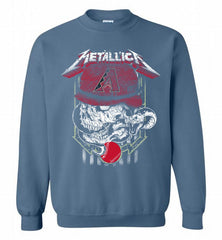 Metallica Skull Arizona Diamondbacks Logo Crewneck Sweatshirt - zezetee Metallica Skull Arizona Diamondbacks Logo Crewneck Sweatshirt - zezetee