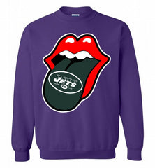 New York Jets  x The Rolling Stones Logo Crewneck Sweatshirt - zezetee New York Jets  x The Rolling Stones Logo Crewneck Sweatshirt - zezetee
