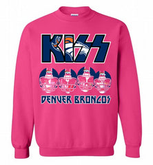 Kiss Denver Broncos Logo Crewneck Sweatshirt - zezetee Kiss Denver Broncos Logo Crewneck Sweatshirt - zezetee