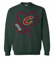 Nurse Heartbeat Love Cleveland Cavaliers Crewneck Sweatshirt - zezetee Nurse Heartbeat Love Cleveland Cavaliers Crewneck Sweatshirt - zezetee