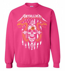 Metallica Snake Skull Phoenix Sun Logo Crewneck Sweatshirt - zezetee Metallica Snake Skull Phoenix Sun Logo Crewneck Sweatshirt - zezetee