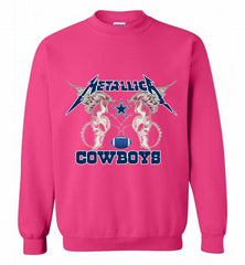 Metallica Dallas Cowboys Crewneck Sweatshirt - zezetee Metallica Dallas Cowboys Crewneck Sweatshirt - zezetee