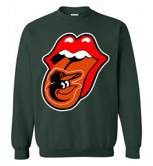 Baltimore Orioles  x The Rolling Stones Logo Crewneck Sweatshirt - zezetee Baltimore Orioles  x The Rolling Stones Logo Crewneck Sweatshirt - zezetee