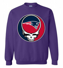 New England Patriots Grateful Dead Logo Band Crewneck Sweatshirt - zezetee New England Patriots Grateful Dead Logo Band Crewneck Sweatshirt - zezetee