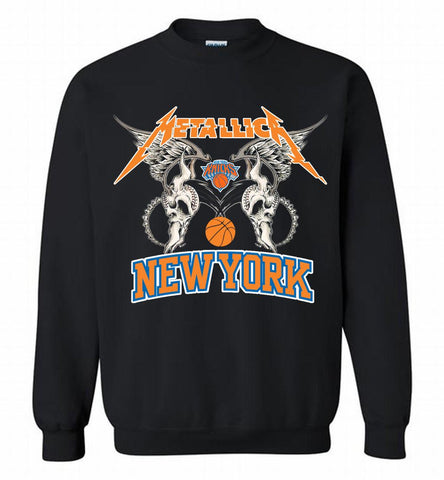 Metallica New York Knicks Logo Crewneck Sweatshirt - zezetee Metallica New York Knicks Logo Crewneck Sweatshirt - zezetee