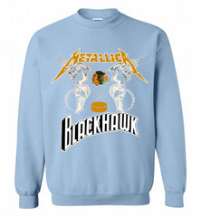Metallica Chicago Blackhawks Logo Crewneck Sweatshirt - zezetee Metallica Chicago Blackhawks Logo Crewneck Sweatshirt - zezetee
