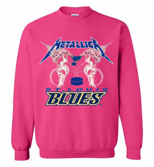 Metallica St Louis Blues Logo Crewneck Sweatshirt - zezetee Metallica St Louis Blues Logo Crewneck Sweatshirt - zezetee