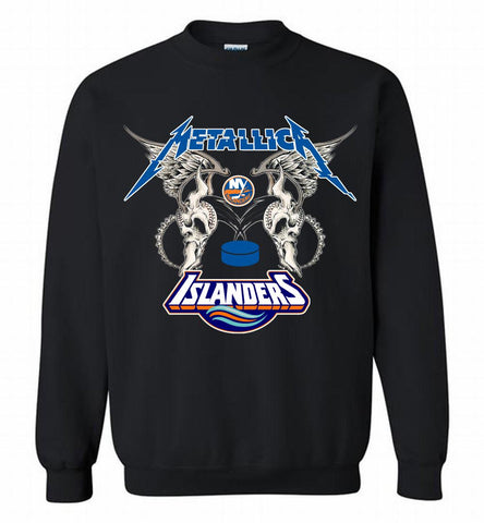 Metallica New York Islanders Logo Crewneck Sweatshirt - zezetee Metallica New York Islanders Logo Crewneck Sweatshirt - zezetee
