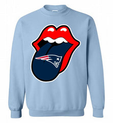 New England Patriots  x The Rolling Stones Logo Crewneck Sweatshirt - zezetee New England Patriots  x The Rolling Stones Logo Crewneck Sweatshirt - zezetee