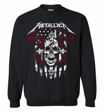 Metallica Snake Skull Arizona Coyotes Logo Crewneck Sweatshirt - zezetee Metallica Snake Skull Arizona Coyotes Logo Crewneck Sweatshirt - zezetee