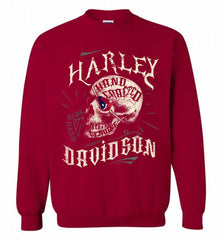 HARLEY DAVIDSON SKULL Houston Texans Crewneck Sweatshirt - zezetee HARLEY DAVIDSON SKULL Houston Texans Crewneck Sweatshirt - zezetee
