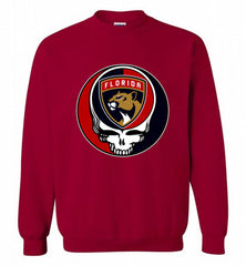 NHL TEAM FLORIDA PANTHERS X GRATEFUL DEAD LOGO BAND Crewneck Sweatshirt - zezetee NHL TEAM FLORIDA PANTHERS X GRATEFUL DEAD LOGO BAND Crewneck Sweatshirt - zezetee