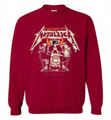 Metallica We Don't Give A Shit Philadelphia Flyers Crewneck Sweatshirt - zezetee Metallica We Don't Give A Shit Philadelphia Flyers Crewneck Sweatshirt - zezetee