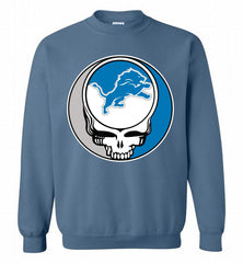 Detroit Lions Grateful Dead Logo Band Crewneck Sweatshirt - zezetee Detroit Lions Grateful Dead Logo Band Crewneck Sweatshirt - zezetee