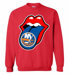 New York Islanders  x The Rolling Stones Logo Crewneck Sweatshirt - zezetee New York Islanders  x The Rolling Stones Logo Crewneck Sweatshirt - zezetee
