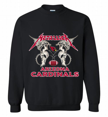 Metallica Arizona Cardinals Logo Crewneck Sweatshirt - zezetee Metallica Arizona Cardinals Logo Crewneck Sweatshirt - zezetee