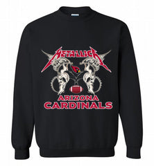 Metallica Arizona Cardinals Logo Crewneck Sweatshirt - zezetee Metallica Arizona Cardinals Logo Crewneck Sweatshirt - zezetee