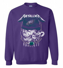 Metallica Skull Snake Philadelphia Eagles Crewneck Sweatshirt - zezetee Metallica Skull Snake Philadelphia Eagles Crewneck Sweatshirt - zezetee