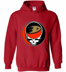 NHL TEAM ANAHEIM DUCKS X GRATEFUL DEAD LOGO BAND Hoodie - zezetee NHL TEAM ANAHEIM DUCKS X GRATEFUL DEAD LOGO BAND Hoodie - zezetee