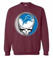 Detroit Lions Grateful Dead Logo Band Crewneck Sweatshirt - zezetee Detroit Lions Grateful Dead Logo Band Crewneck Sweatshirt - zezetee