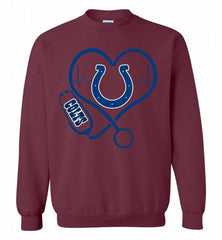 Nurse Heartbeat Indianapolis Colts Crewneck Sweatshirt - zezetee Nurse Heartbeat Indianapolis Colts Crewneck Sweatshirt - zezetee