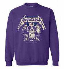 Metallica We Don't Give A Shit Blue Jackets Crewneck Sweatshirt - zezetee Metallica We Don't Give A Shit Blue Jackets Crewneck Sweatshirt - zezetee