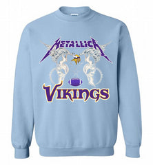 Metallica Minnesota Vikings Logo Crewneck Sweatshirt - zezetee Metallica Minnesota Vikings Logo Crewneck Sweatshirt - zezetee