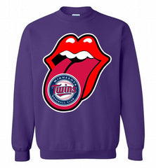Minnesota Twins  x The Rolling Stones Logo Crewneck Sweatshirt - zezetee Minnesota Twins  x The Rolling Stones Logo Crewneck Sweatshirt - zezetee