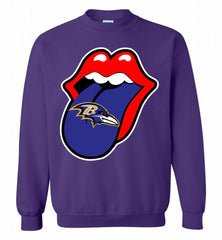 Baltimore Ravens  x The Rolling Stones Logo Crewneck Sweatshirt - zezetee Baltimore Ravens  x The Rolling Stones Logo Crewneck Sweatshirt - zezetee