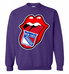 New York Rangers  x The Rolling Stones Logo Crewneck Sweatshirt - zezetee New York Rangers  x The Rolling Stones Logo Crewneck Sweatshirt - zezetee
