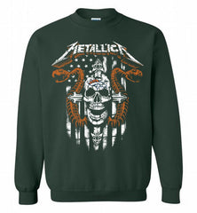 Metallica Snake Skull Denver Broncos Logo Crewneck Sweatshirt - zezetee Metallica Snake Skull Denver Broncos Logo Crewneck Sweatshirt - zezetee