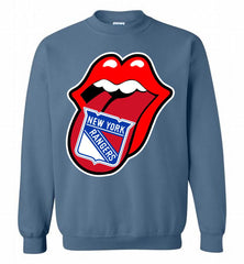 New York Rangers  x The Rolling Stones Logo Crewneck Sweatshirt - zezetee New York Rangers  x The Rolling Stones Logo Crewneck Sweatshirt - zezetee