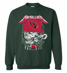 Metallica Skull Snake Arizona Cardinals Crewneck Sweatshirt - zezetee Metallica Skull Snake Arizona Cardinals Crewneck Sweatshirt - zezetee