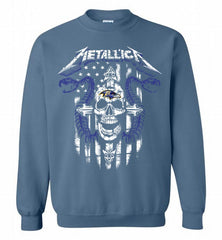 Metallica Snake Skull Baltimore Ravens Logo Crewneck Sweatshirt - zezetee Metallica Snake Skull Baltimore Ravens Logo Crewneck Sweatshirt - zezetee