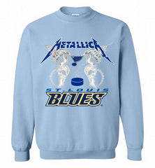 Metallica St Louis Blues Logo Crewneck Sweatshirt - zezetee Metallica St Louis Blues Logo Crewneck Sweatshirt - zezetee